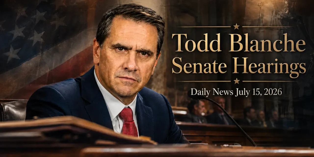 Daily News July 15, 2026 – Todd Blanche Senate Hearings